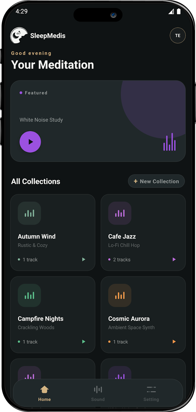 SleepMedis home screen