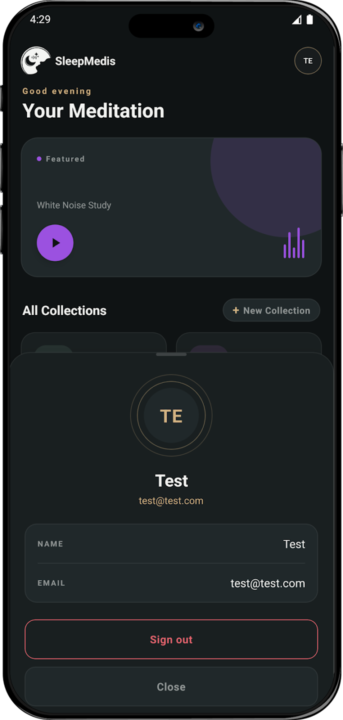 Profile screen